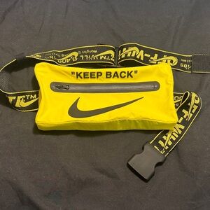 NWOT NIKE x collab Off-White Unisex NRG waist “KEEP BACK” bag. Never been used.
